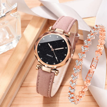 Casual Round Buckle Quartz Women'S Watches