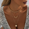 Casual Round Copper Gold Plated Layered Necklaces In Bulk