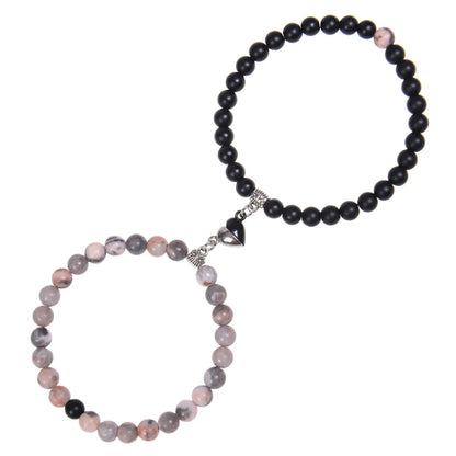 Casual Round Howlite Frosted Stone Crystal Bracelets