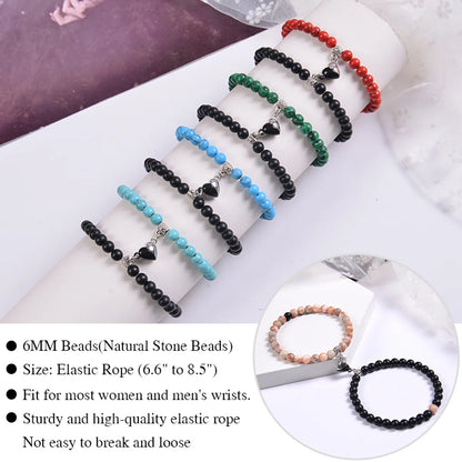 Casual Round Howlite Frosted Stone Crystal Bracelets