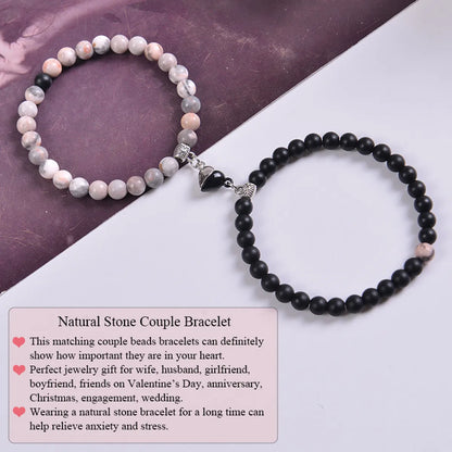 Casual Round Howlite Frosted Stone Crystal Bracelets