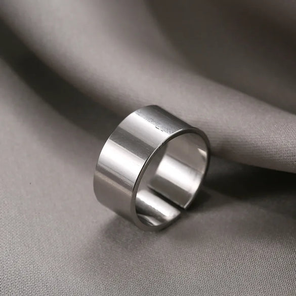 Casual Round Stainless Steel Plating Unisex Open Ring