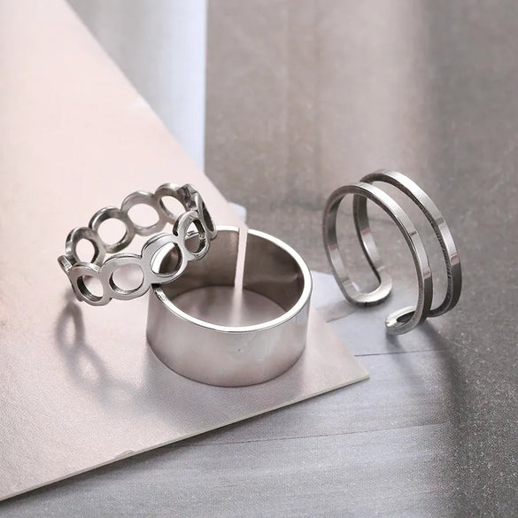 Casual Round Stainless Steel Plating Unisex Open Ring