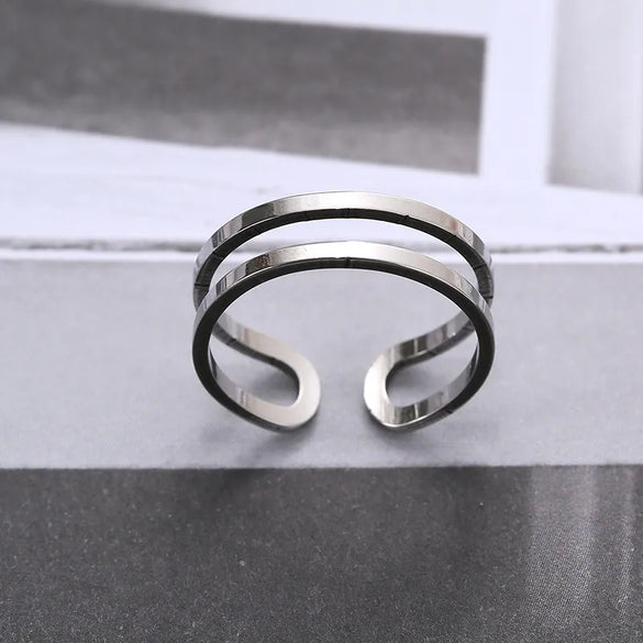 Casual Round Stainless Steel Plating Unisex Open Ring
