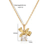 Casual Shiny Bow Knot Copper Plating Inlay Zircon 18k Gold Plated Earrings Necklace