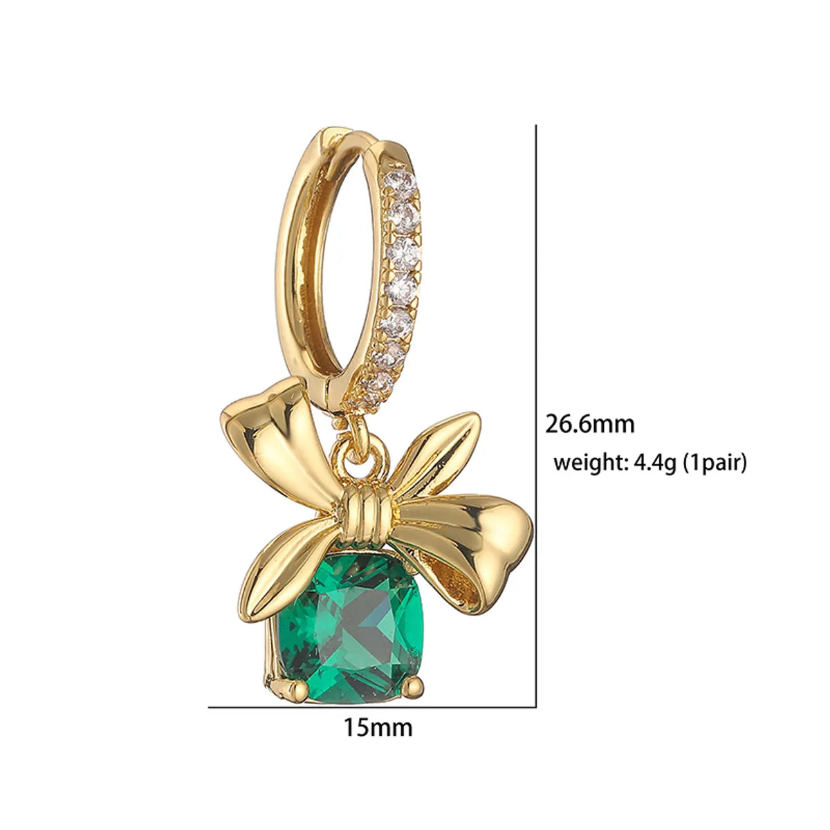 Casual Shiny Bow Knot Copper Plating Inlay Zircon 18k Gold Plated Earrings Necklace