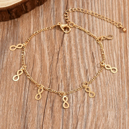 Casual Simple Style Animal Eye Butterfly Alloy Chain Women'S Anklet