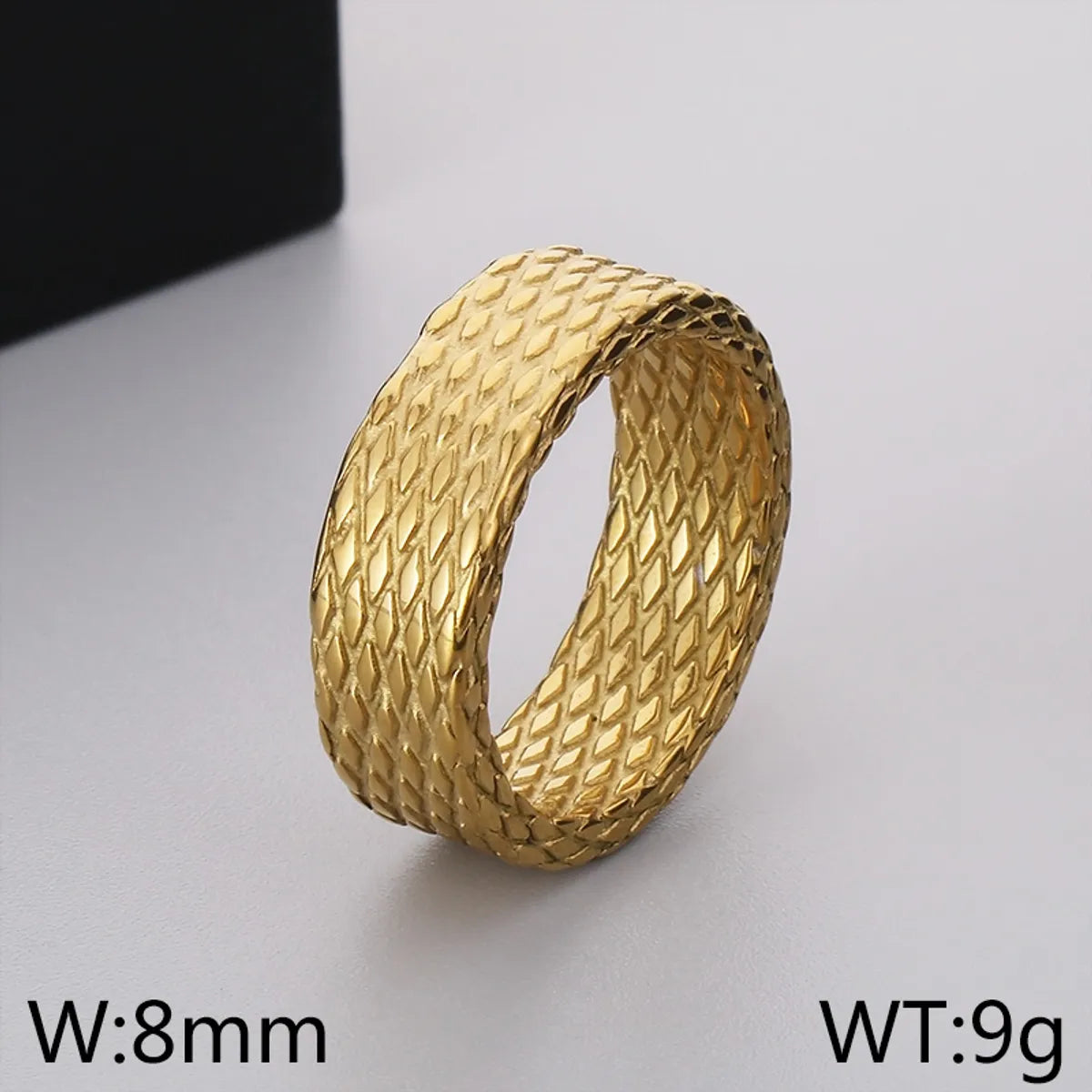 Casual Simple Style Argyle Stainless Steel 18K Gold Plated Men'S Rings