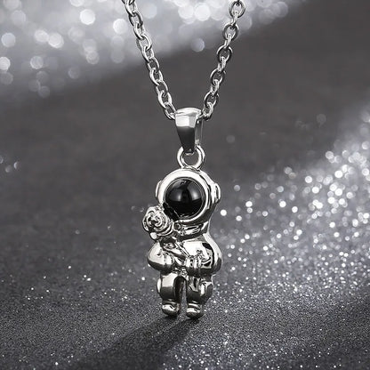 Casual Simple Style Astronaut Stainless Steel Inlay Artificial Gemstones Sweater Chain