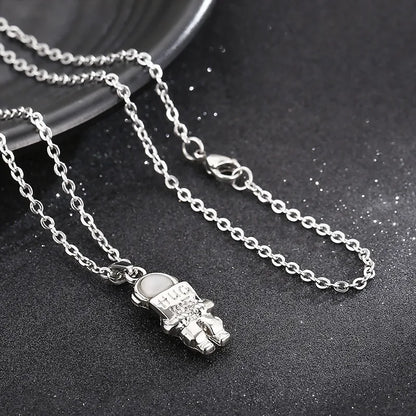 Casual Simple Style Astronaut Stainless Steel Inlay Artificial Gemstones Sweater Chain