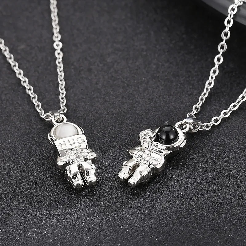 Casual Simple Style Astronaut Stainless Steel Inlay Artificial Gemstones Sweater Chain