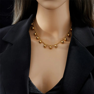 Casual Simple Style Ball Titanium Steel Plating 18k Gold Plated Necklace