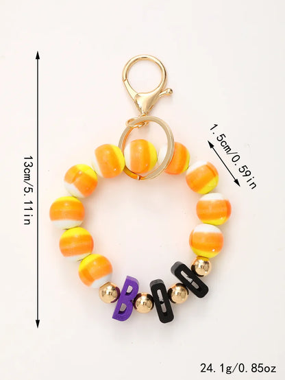 Casual Simple Style Bat Wood Beaded Halloween Keychain