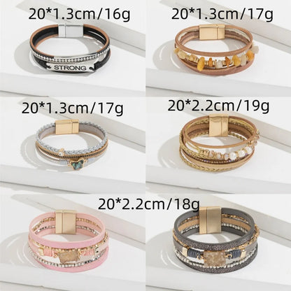 Casual Simple Style Butterfly Pu Leather Alloy Women's Bracelets