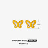 304 Stainless Steel 18K Gold Plated Casual Simple Style Plating Inlay Butterfly Shell Earrings Necklace