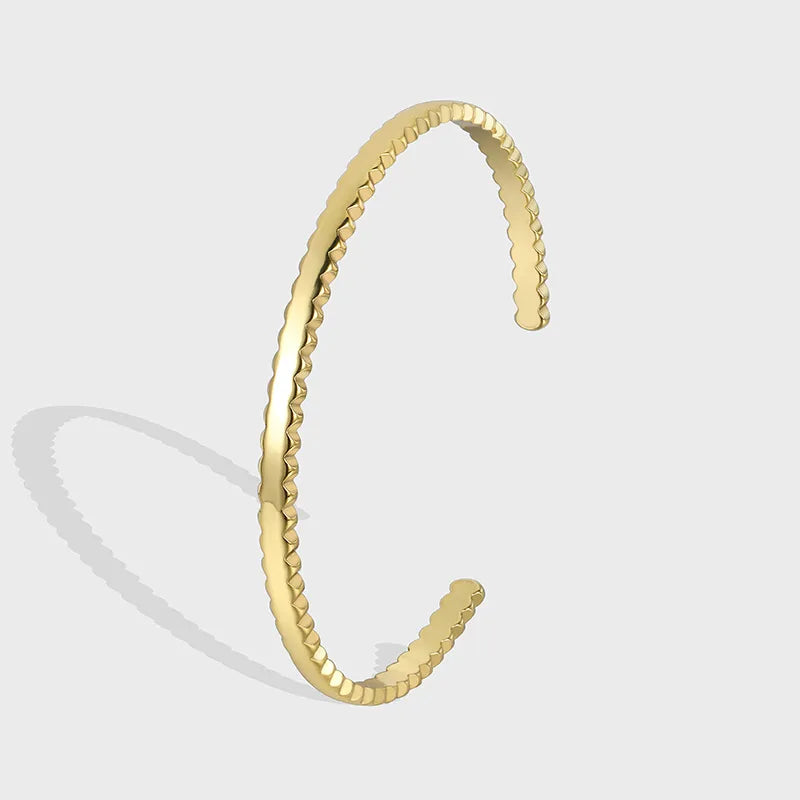 Casual Simple Style C Shape Copper 18k Gold Plated Cuff Bracelets In Bulk