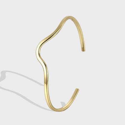 Casual Simple Style C Shape Copper 18k Gold Plated Cuff Bracelets In Bulk