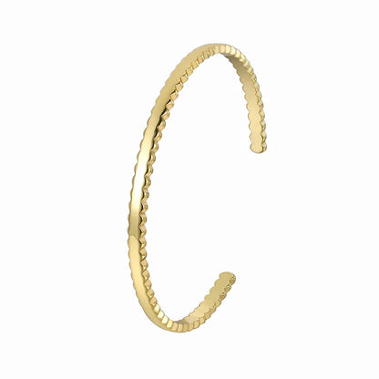 Casual Simple Style C Shape Copper 18k Gold Plated Cuff Bracelets In Bulk