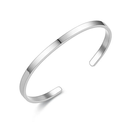 Casual Simple Style C Shape Solid Color Titanium Steel Polishing Plating Cuff Bracelets