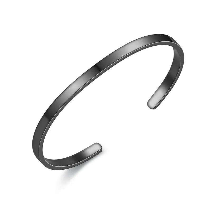 Casual Simple Style C Shape Solid Color Titanium Steel Polishing Plating Cuff Bracelets