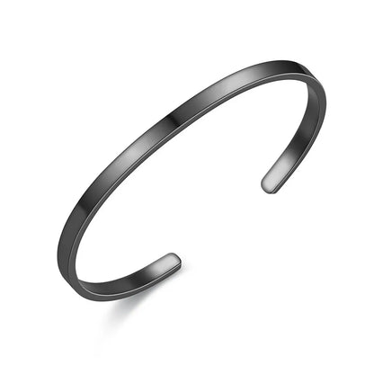 Casual Simple Style C Shape Solid Color Titanium Steel Polishing Plating Cuff Bracelets