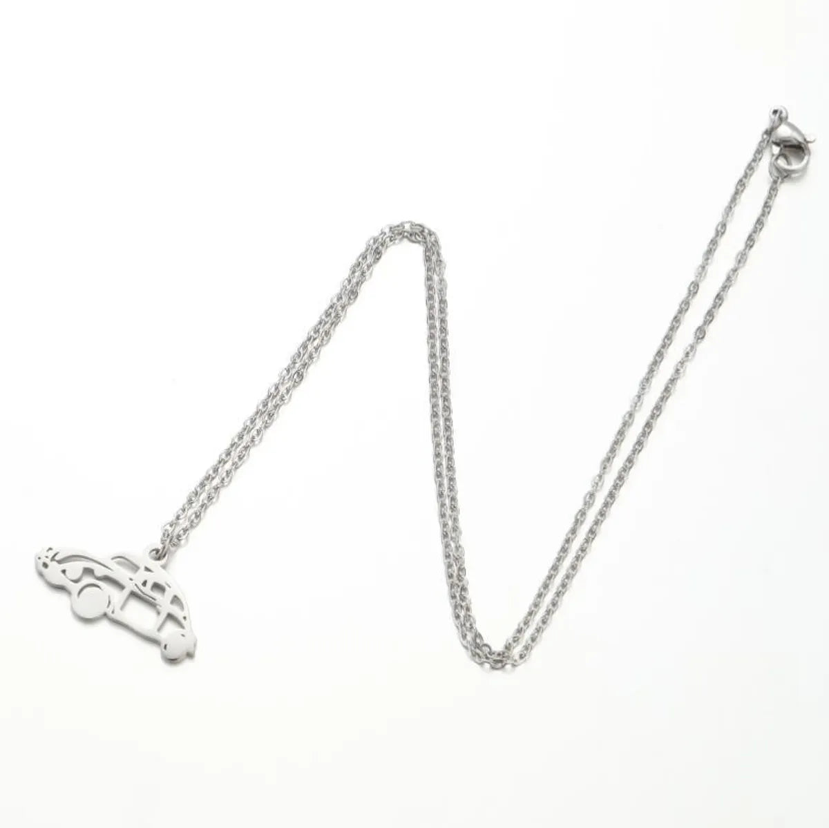 201 Stainless Steel 18K Gold Plated Casual Simple Style Plating Hollow Out Car Pendant Necklace