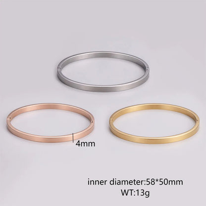 Casual Simple Style Circle Stainless Steel Plating Bangle