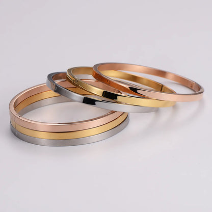 Casual Simple Style Circle Stainless Steel Plating Bangle