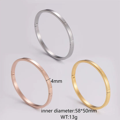 Casual Simple Style Circle Stainless Steel Plating Bangle