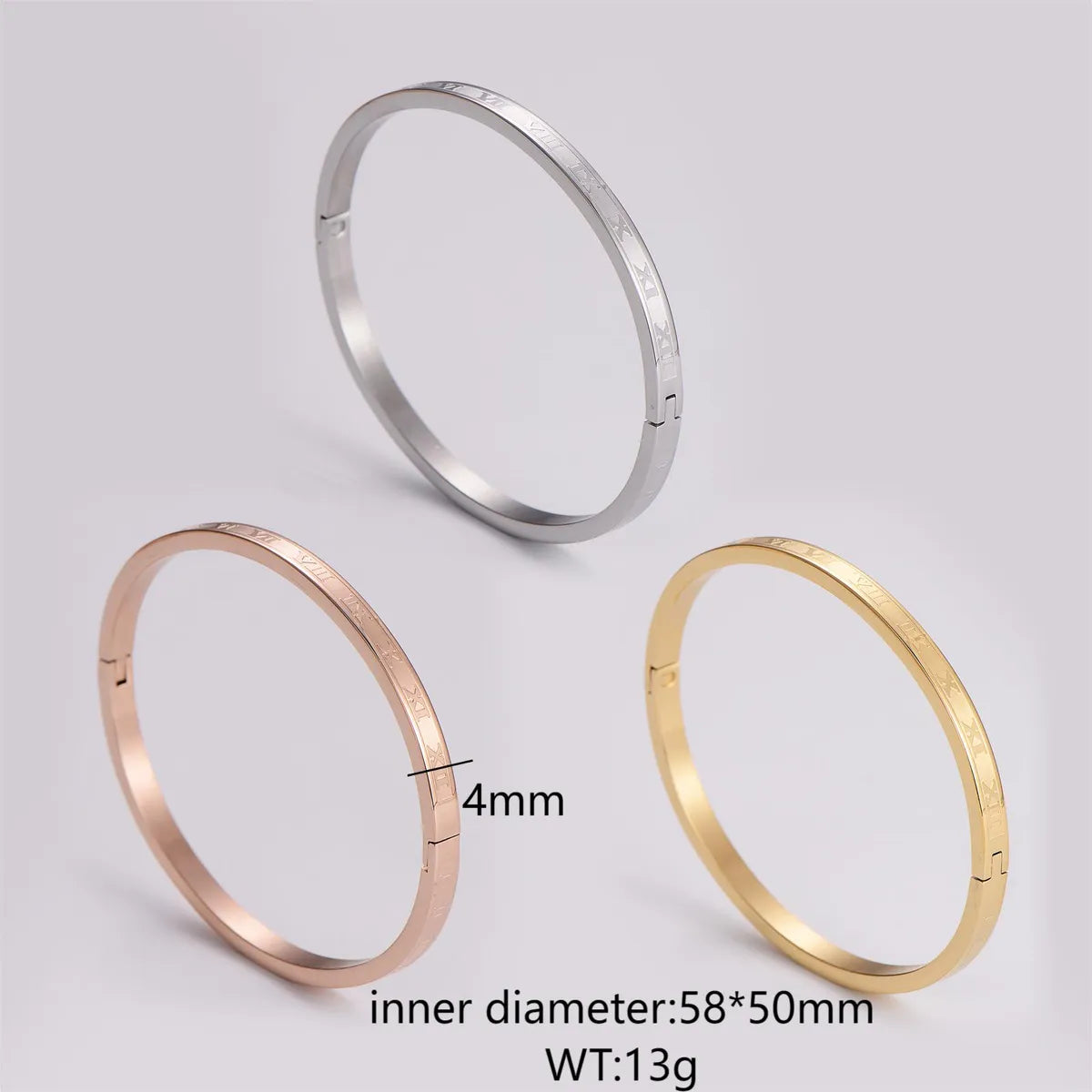 Casual Simple Style Circle Stainless Steel Plating Bangle