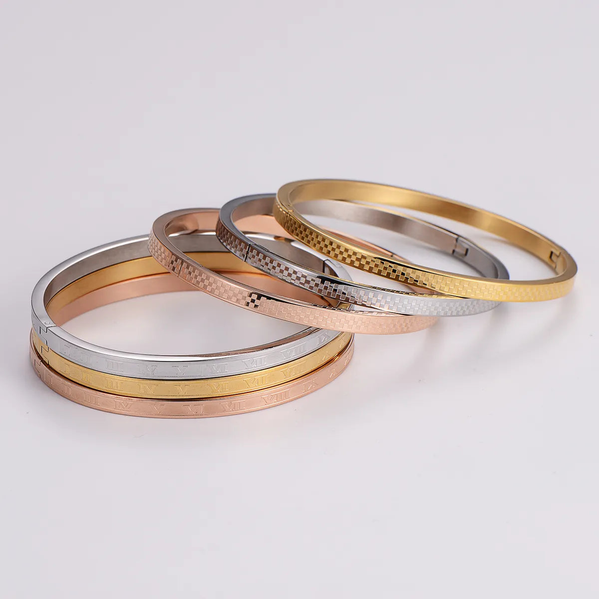 Casual Simple Style Circle Stainless Steel Plating Bangle