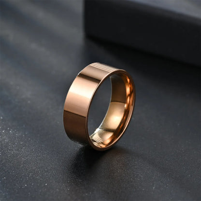 Casual Simple Style Circle Titanium Steel Unisex Rings