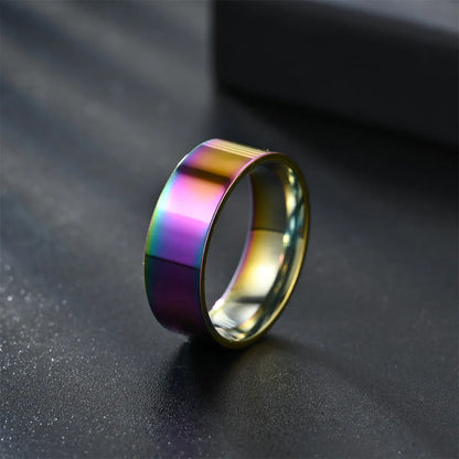 Casual Simple Style Circle Titanium Steel Unisex Rings