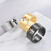 Casual Simple Style Classic Style Cross Titanium Steel Hollow Out 18K Gold Plated Unisex Open Rings