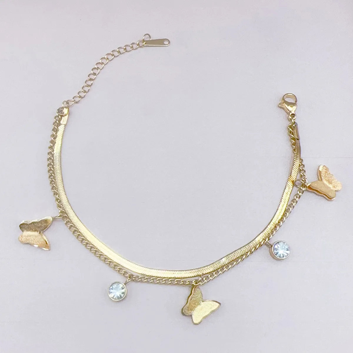 Casual Simple Style Classic Style Heart Shape Butterfly Lock 304 Stainless Steel 18K Gold Plated Bracelets In Bulk