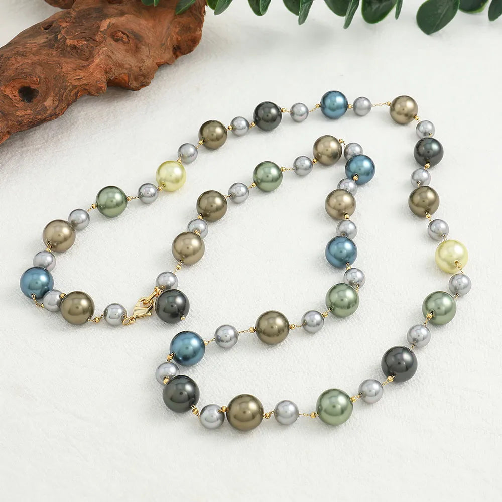 Casual Simple Style Classic Style Round Copper Beaded Women'S Necklace