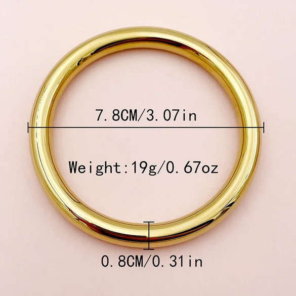 Casual Simple Style Classic Style Solid Color 304 Stainless Steel 14K Gold Plated Bangle In Bulk