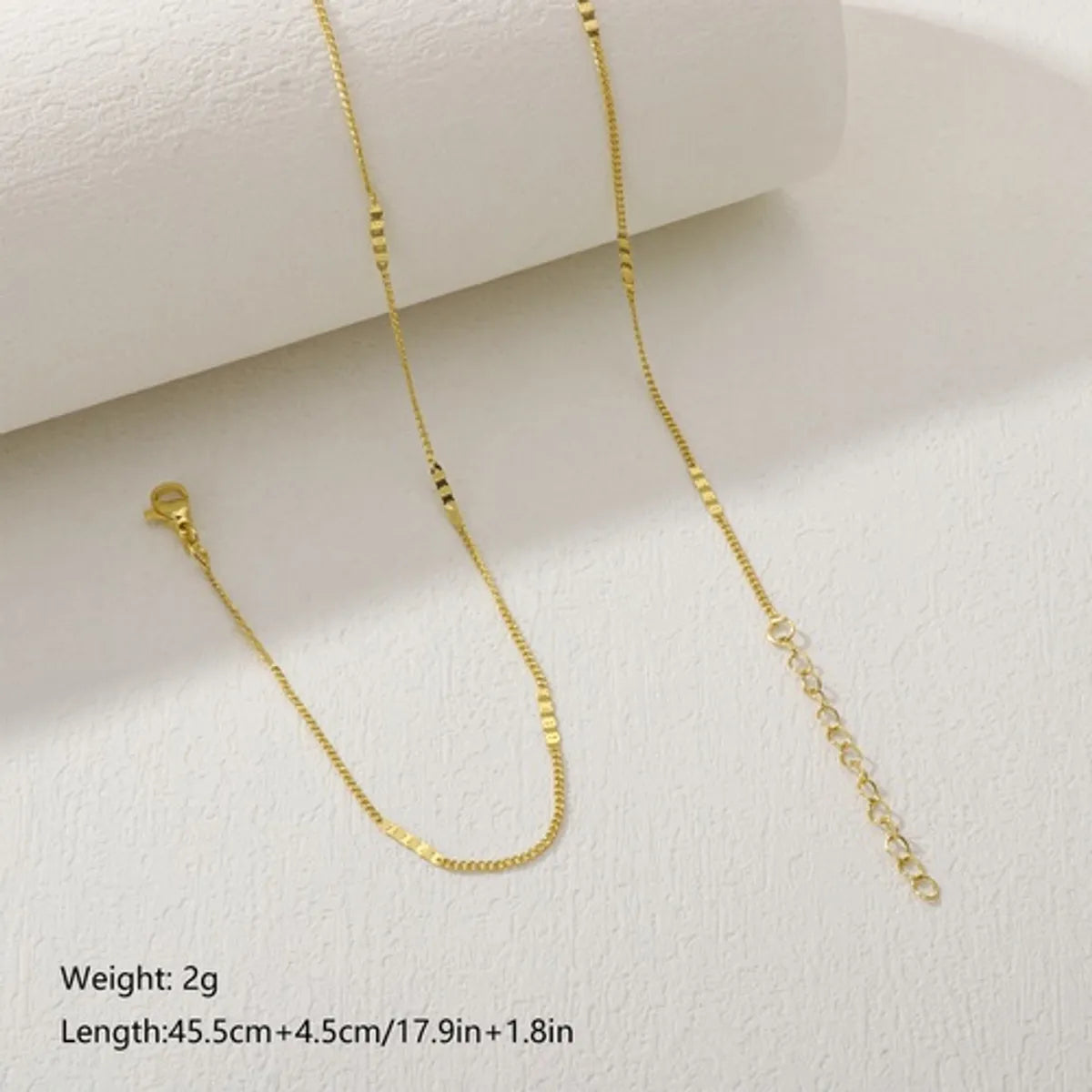 Casual Simple Style Classic Style Solid Color Copper Plating 18k Gold Plated Necklace