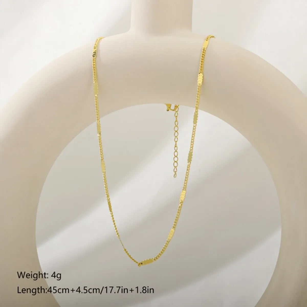 Casual Simple Style Classic Style Solid Color Copper Plating 18k Gold Plated Necklace