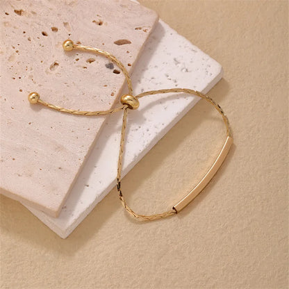 Casual Simple Style Classic Style Solid Color 304 Stainless Steel K Gold Plated Bracelets In Bulk