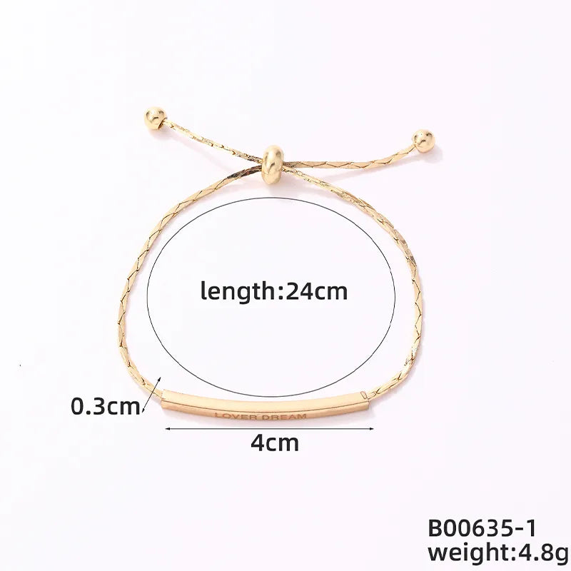 Casual Simple Style Classic Style Solid Color 304 Stainless Steel K Gold Plated Bracelets In Bulk