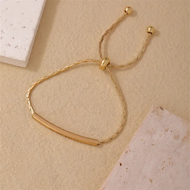 Casual Simple Style Classic Style Solid Color 304 Stainless Steel K Gold Plated Bracelets In Bulk