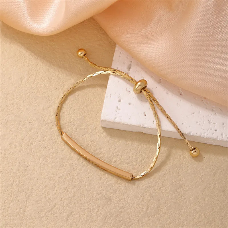 Casual Simple Style Classic Style Solid Color 304 Stainless Steel K Gold Plated Bracelets In Bulk