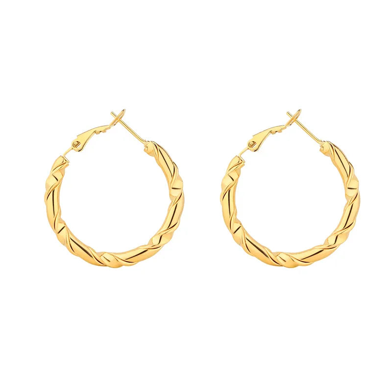 Wholesale Jewelry Casual Simple Style Classic Style Solid Color Stainless Steel Gold Plated Polishing Plating Jewelry Set