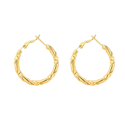 Wholesale Jewelry Casual Simple Style Classic Style Solid Color Stainless Steel Gold Plated Polishing Plating Jewelry Set