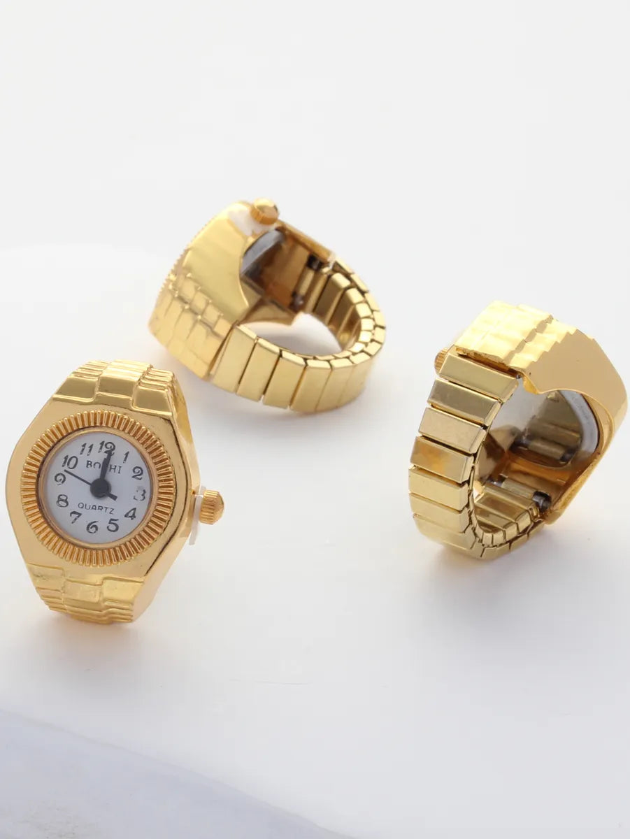 Wholesale Jewelry Casual Simple Style Clock Alloy Plating Open Rings Rings