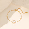 Casual Simple Style Commute Flower 304 Stainless Steel 18K Gold Plated Acrylic Bracelets In Bulk