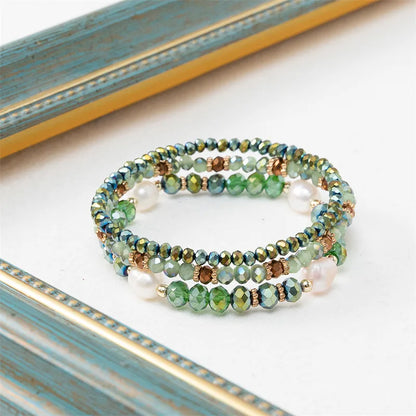 Casual Simple Style Commute Geometric CCB Artificial Crystal Alloy Wholesale Bracelets