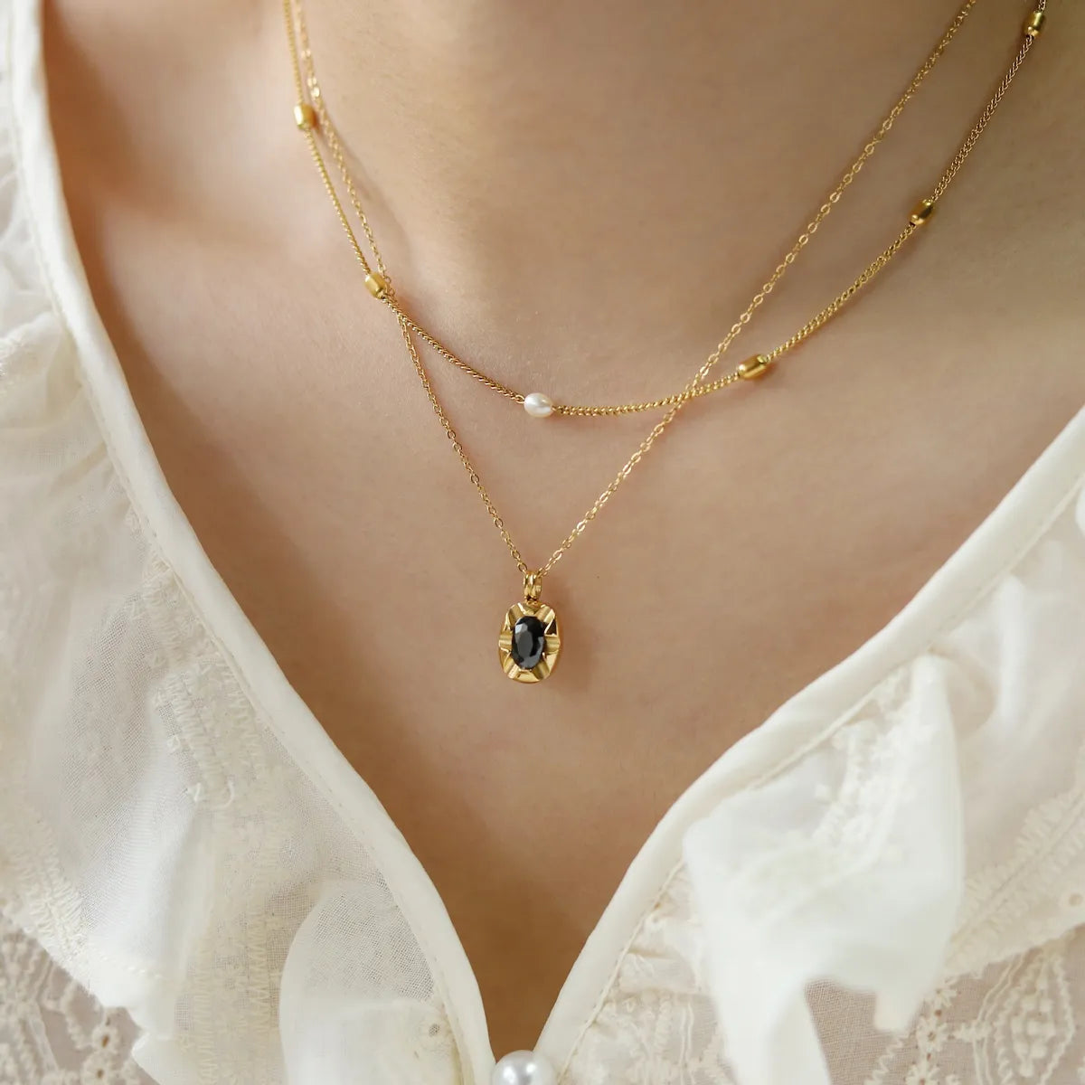 Casual Simple Style Commute Geometric Stainless Steel Plating 18k Gold Plated Necklace