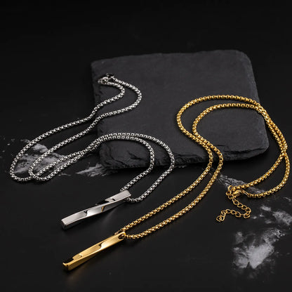 Casual Simple Style Commute Geometric Stainless Steel Twist Polishing 18K Gold Plated Unisex Pendant Necklace